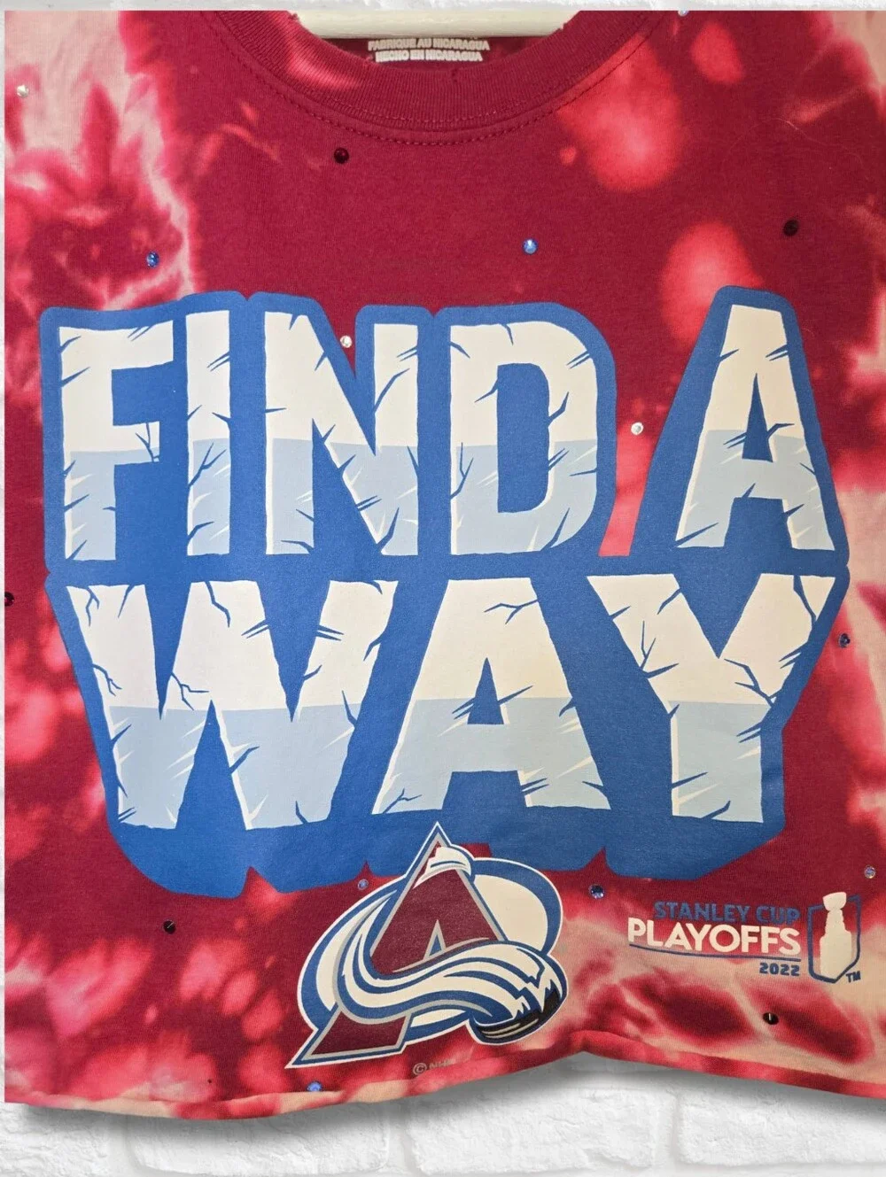 Colorado Avalanche Crop Top W/Rhinestones - Picture 3 of 6